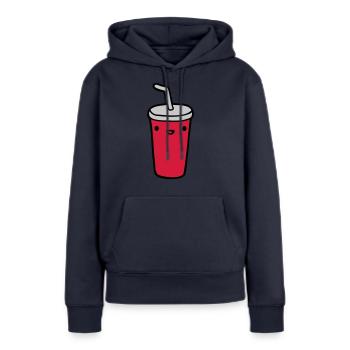 Mug Restaurant - Sweat à capuche Premium bio Femme - bleu marine - Devant - Julia (174cm)