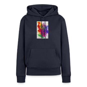 Éclaboussures de peinture - Sweat à capuche Premium bio Femme - bleu marine - Devant - Julia (174cm)