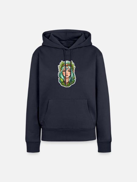 Druidin Druide Fantasy Illustration - Frauen Premium Bio Hoodie - Navy