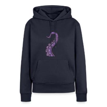 Tentacule - Sweat à capuche Premium bio Femme - bleu marine - Devant - Julia (174cm)