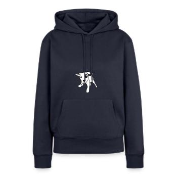 Chiot - Sweat à capuche Premium bio Femme - bleu marine - Devant - Julia (174cm)