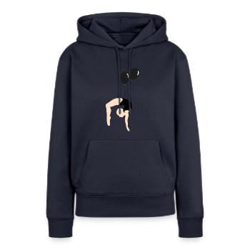 Balloon - Sweat à capuche Premium bio Femme - bleu marine - Devant - Julia (174cm)