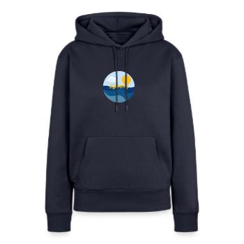 ZYNAMY - LEVER DE SOLEIL - Sweat à capuche Premium bio Femme - bleu marine - Devant - Julia (174cm)