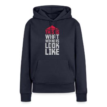 À quoi ressemblent les gagnants - Sweat à capuche Premium bio Femme - bleu marine - Devant - Julia (174cm)