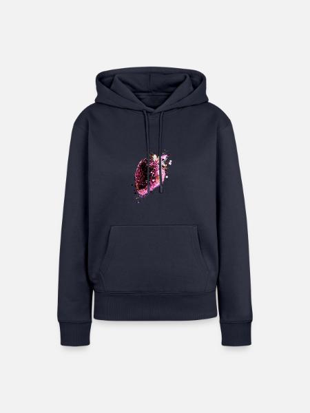 Erdbeere,pink,popart, artwork,Malerei - Frauen Premium Bio Hoodie - Navy