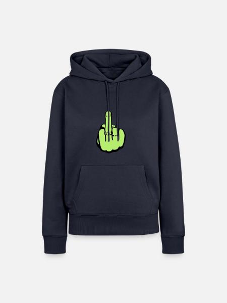 Finger Frauen - Frauen Premium Bio Hoodie - Navy