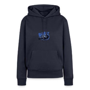 wolf beast - Frauen Premium Bio Hoodie - Navy - Vorne - Julia (174cm)