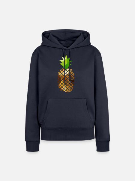 Pineapple (Low Poly) - Frauen Premium Bio Hoodie - Navy