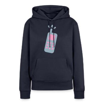 telefon handy cell fon festnetz - Frauen Premium Bio Hoodie - Navy - Vorne - Julia (174cm)