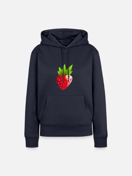 Erdbeere - Frauen Premium Bio Hoodie - Navy