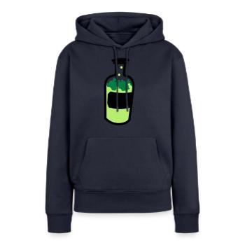alkohol - Frauen Premium Bio Hoodie - Navy - Vorne - Julia (174cm)