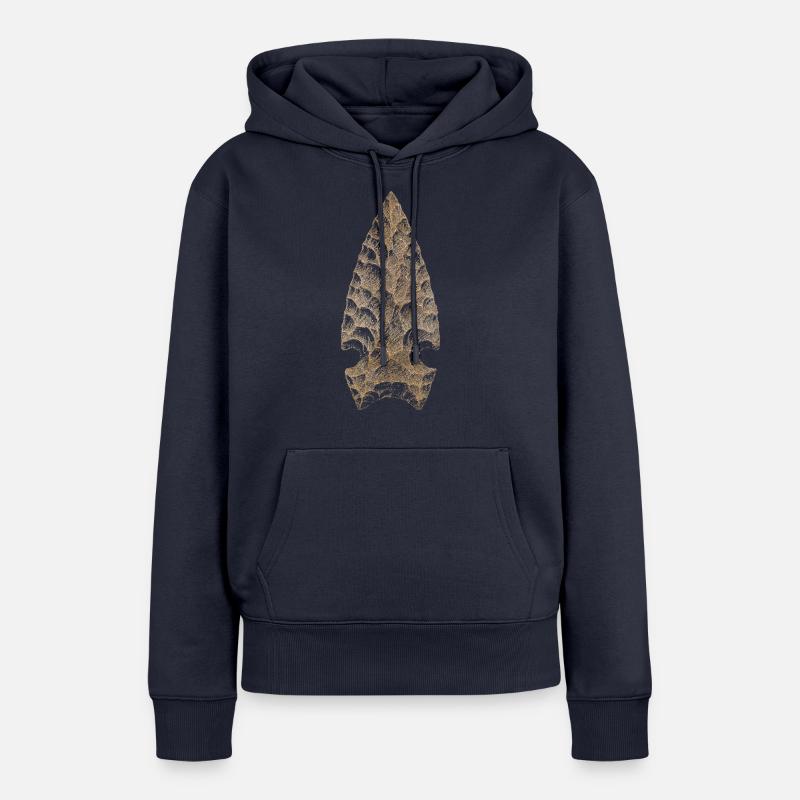 Pointe de flèche - Sweat à capuche Premium bio Femme - bleu marine