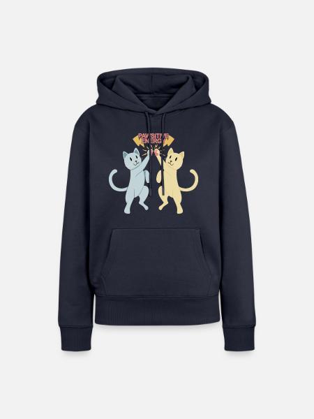 Freunde teilen Pawsitive Energy - Frauen Premium Bio Hoodie - Navy