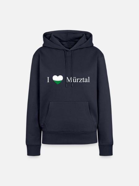 Steiermark Herz Mürztal weiß - Frauen Premium Bio Hoodie - Navy