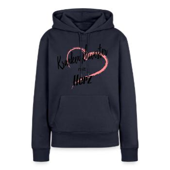 Krankenschwester mit Herz 2c - Frauen Premium Bio Hoodie - Navy - Vorne - Julia (174cm)