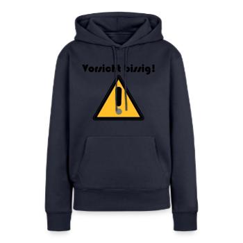 Vorsicht bissig - Frauen Premium Bio Hoodie - Navy - Vorne - Julia (174cm)