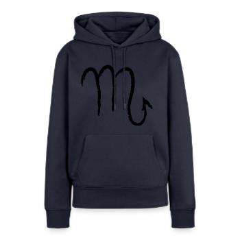 Scorpion du zodiaque - Scorpion - Sweat à capuche Premium bio Femme - bleu marine - Devant - Julia (174cm)