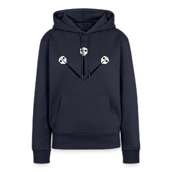 Darts Dartpfeil Dartpfeile 2c - Frauen Premium Bio Hoodie - Navy - Vorne - Julia (174cm)