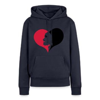 Elsässer Herzens - Frauen Premium Bio Hoodie - Navy - Vorne - Julia (174cm)