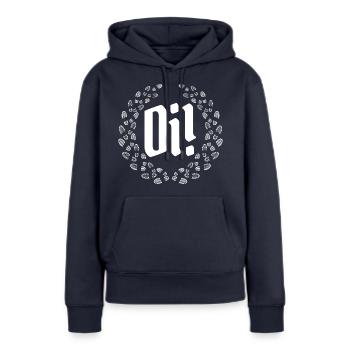 Oi! Oi! Oi! - Sweat à capuche Premium bio Femme - bleu marine - Devant - Julia (174cm)