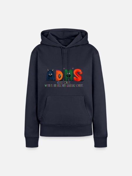 Süßes ADHS Awareness T-shirt Kinder - Frauen Premium Bio Hoodie - Navy