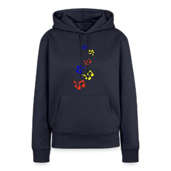 Musiknoten zeichen - Frauen Premium Bio Hoodie - Navy - Vorne - Julia (174cm)