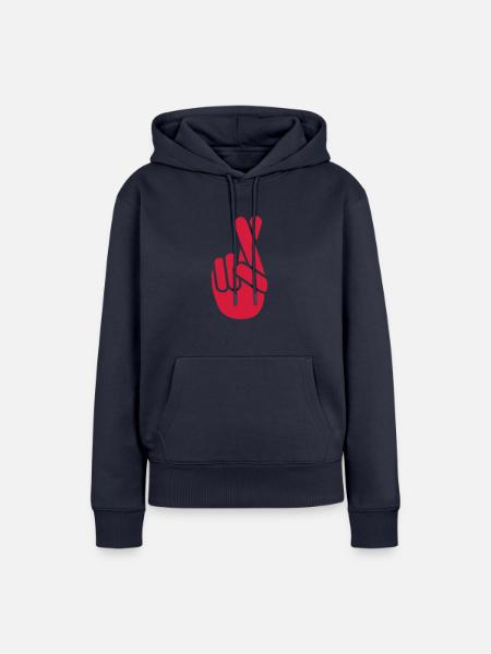 Gekreuzte Finger - Frauen Premium Bio Hoodie - Navy