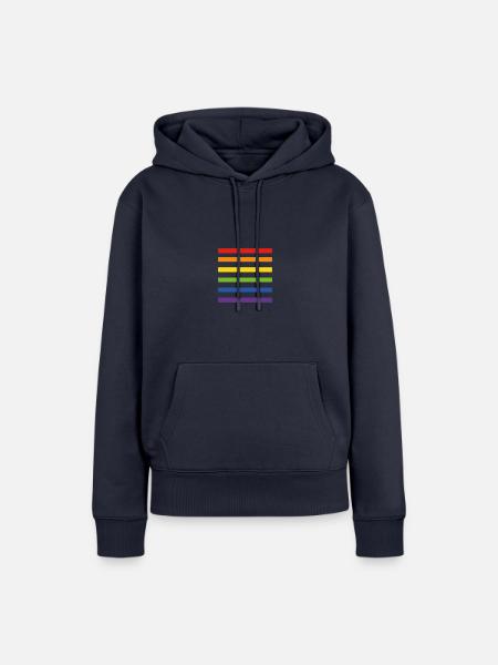 Regenbogenfahne - Frauen Premium Bio Hoodie - Navy