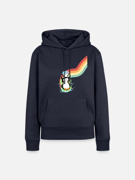 Pinguine Slide - Frauen Premium Bio Hoodie - Navy