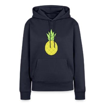 Ananas - Frauen Premium Bio Hoodie - Navy - Vorne - Julia (174cm)