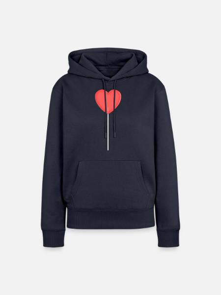 Lutscher in Herzform - Frauen Premium Bio Hoodie - Navy