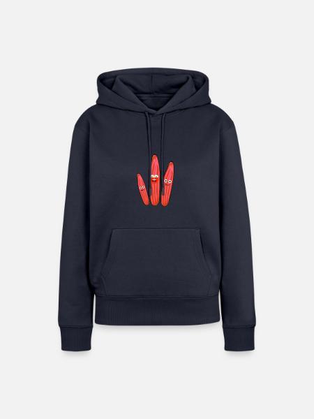 Gurke,Partygurke,lachende Gurke - Frauen Premium Bio Hoodie - Navy