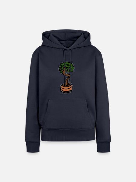 Kleiner Baum Bonsai - Frauen Premium Bio Hoodie - Navy