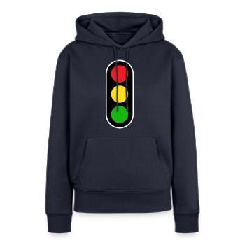 Permis de conduire aux feux tricolores École de conduite - Sweat à capuche Premium bio Femme - bleu marine - Devant - Julia (174cm)