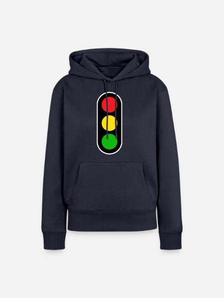 Permis de conduire aux feux tricolores École de conduite - Sweat à capuche Premium bio Femme - bleu marine