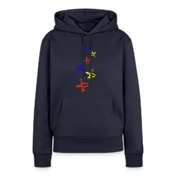 Icône de pince - Sweat à capuche Premium bio Femme - bleu marine - Devant - Julia (174cm)