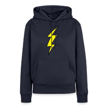 Blitz - Frauen Premium Bio Hoodie - Navy - Vorne - Julia (174cm)