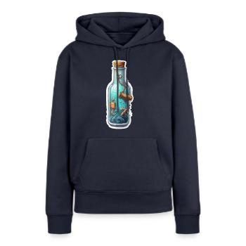 Magische Flasche / Korken / Unterwasser / Anker - Frauen Premium Bio Hoodie - Navy - Vorne - Julia (174cm)