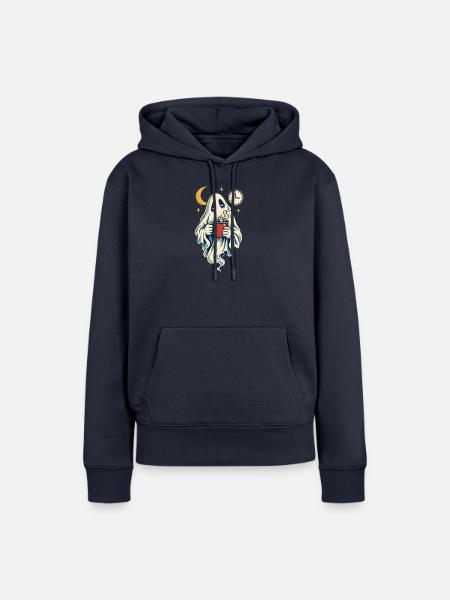 Geisterschicht – Kaffee nach Mitternacht - Frauen Premium Bio Hoodie - Navy