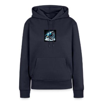 Ice Hockey Player Comic Isolated - Women’s Premium Organic Hoodie - navy - Front - Julia (174cm)