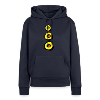 tentakel_g - Sweat à capuche Premium bio Femme - bleu marine - Devant - Julia (174cm)