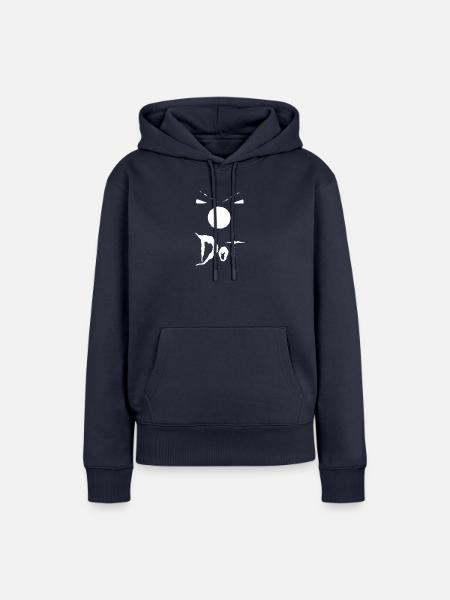 Dot Weiß - Frauen Premium Bio Hoodie - Navy