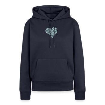 Heart - Valentine's Day - Gift - Retro - Women’s Premium Organic Hoodie - navy - Front - Julia (174cm)