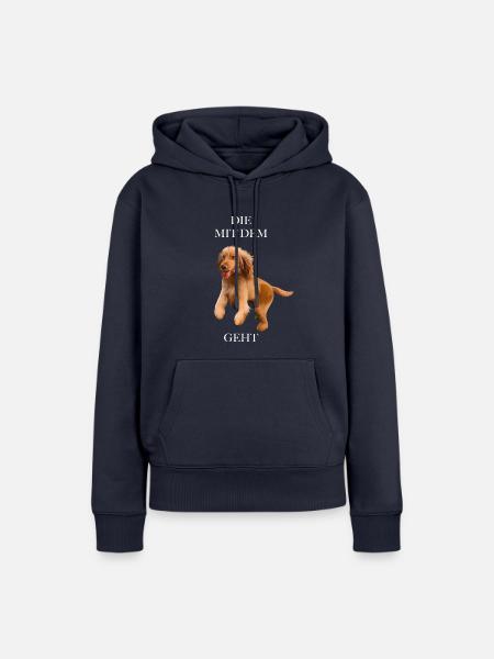 Die mit dem Hund geht/ Cocker Spaniel - Frauen Premium Bio Hoodie - Navy
