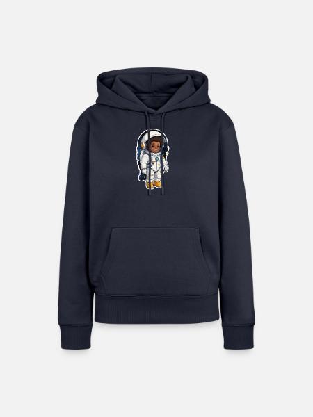 Kleiner Astronaut mit Lächeln - Frauen Premium Bio Hoodie - Navy