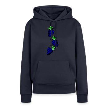 Weintrauben Symbol Trauben - Frauen Premium Bio Hoodie - Navy - Vorne - Julia (174cm)