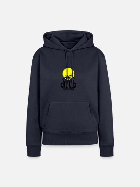 Bier Palmen Insel Urlaub - Frauen Premium Bio Hoodie - Navy