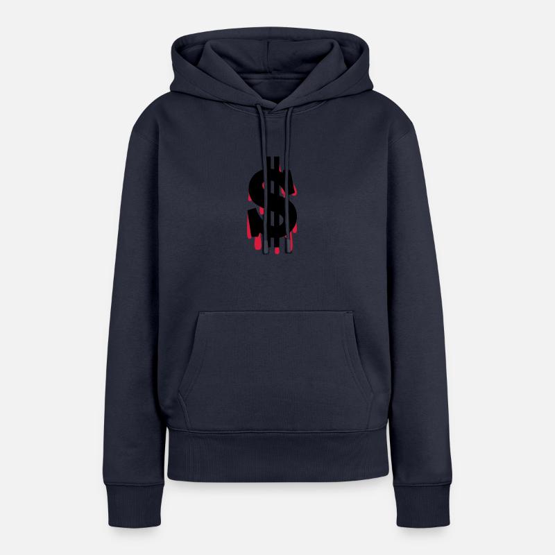 dollar - Sweat à capuche Premium bio Femme - bleu marine