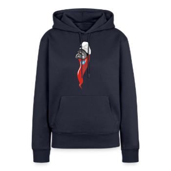 Curniciello 'O Cuorno Pulcinella Glücksbringer - Frauen Premium Bio Hoodie - Navy - Vorne - Julia (174cm)