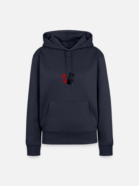 Bier Strand Palmen - Frauen Premium Bio Hoodie - Navy